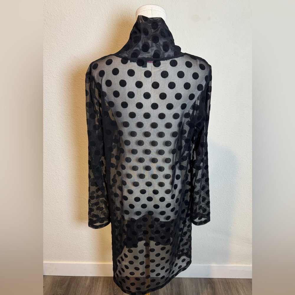 Robert Kitchen Sheer Black Polka Dot Mesh Jacket size Large - Picture 5 of 12